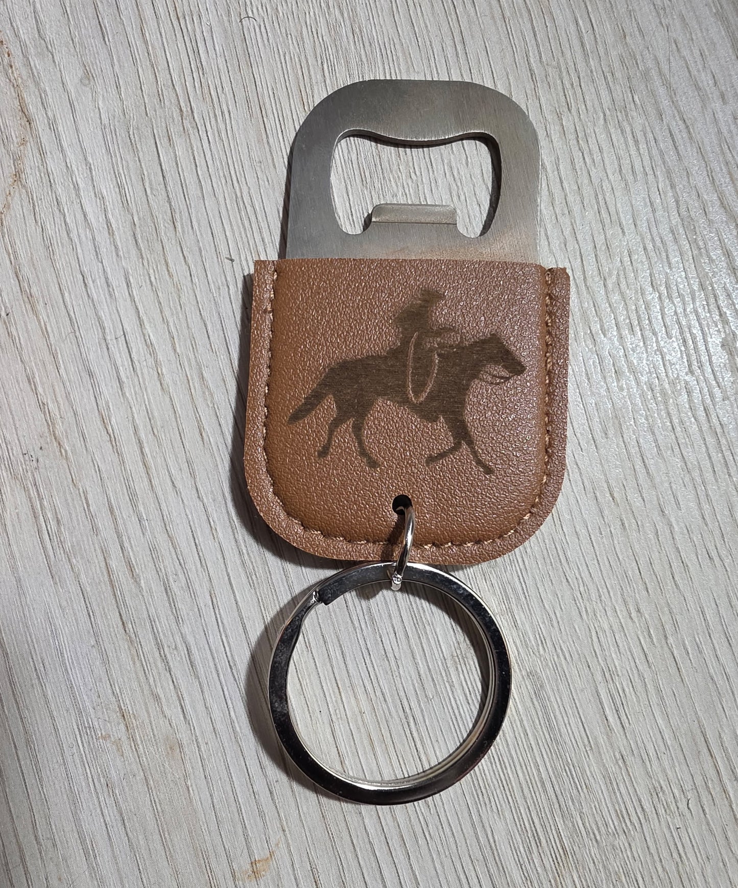Ori Horse Leather Bottle Opener Keychain